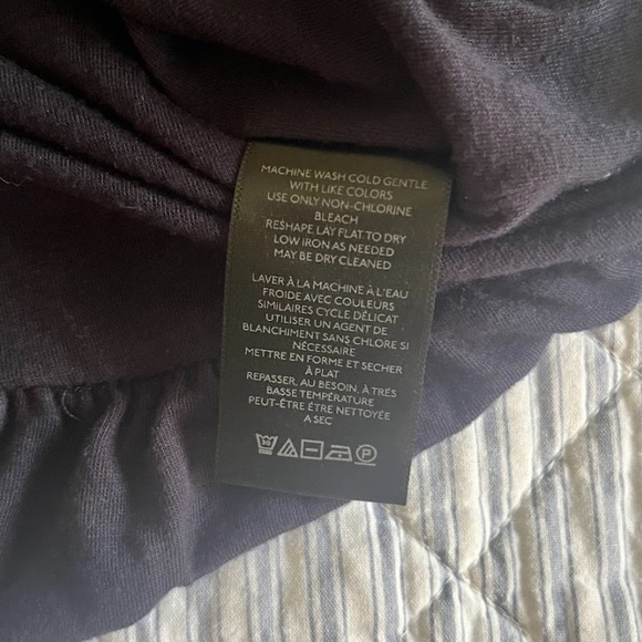 NWT Maeve Navy Bubblehem Crop Longsleeve Top, Sz M - Picture 5 of 7